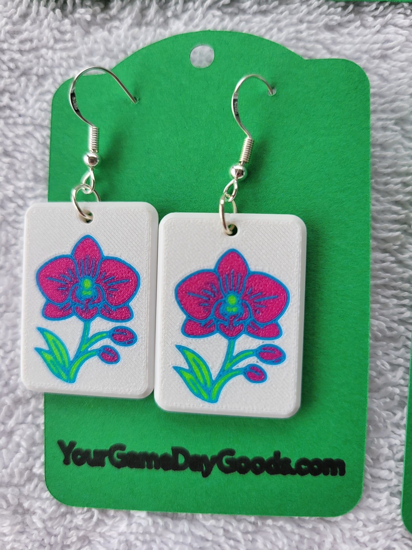 Mah Jongg Tile Earrings - Orchid