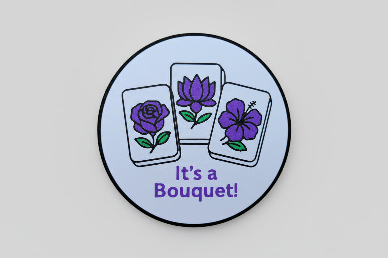 It's A Bouquet! Mah Jongg Drink Coaster