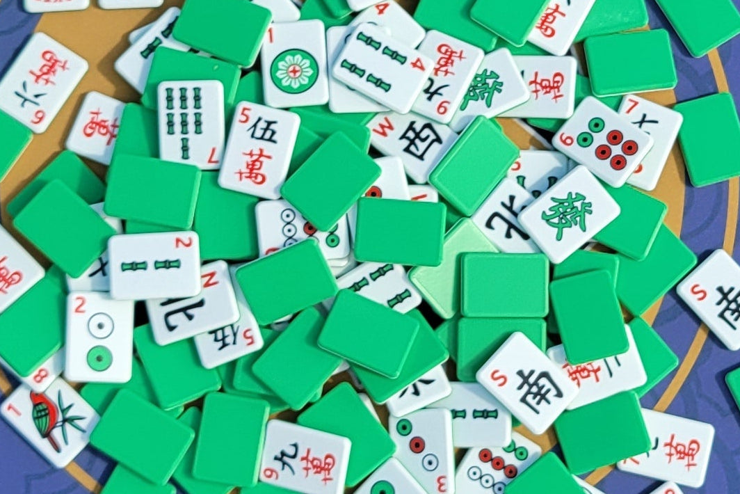 3d printed mah jongg tiles red green black high resolution multicolor smooth face floating lightweight