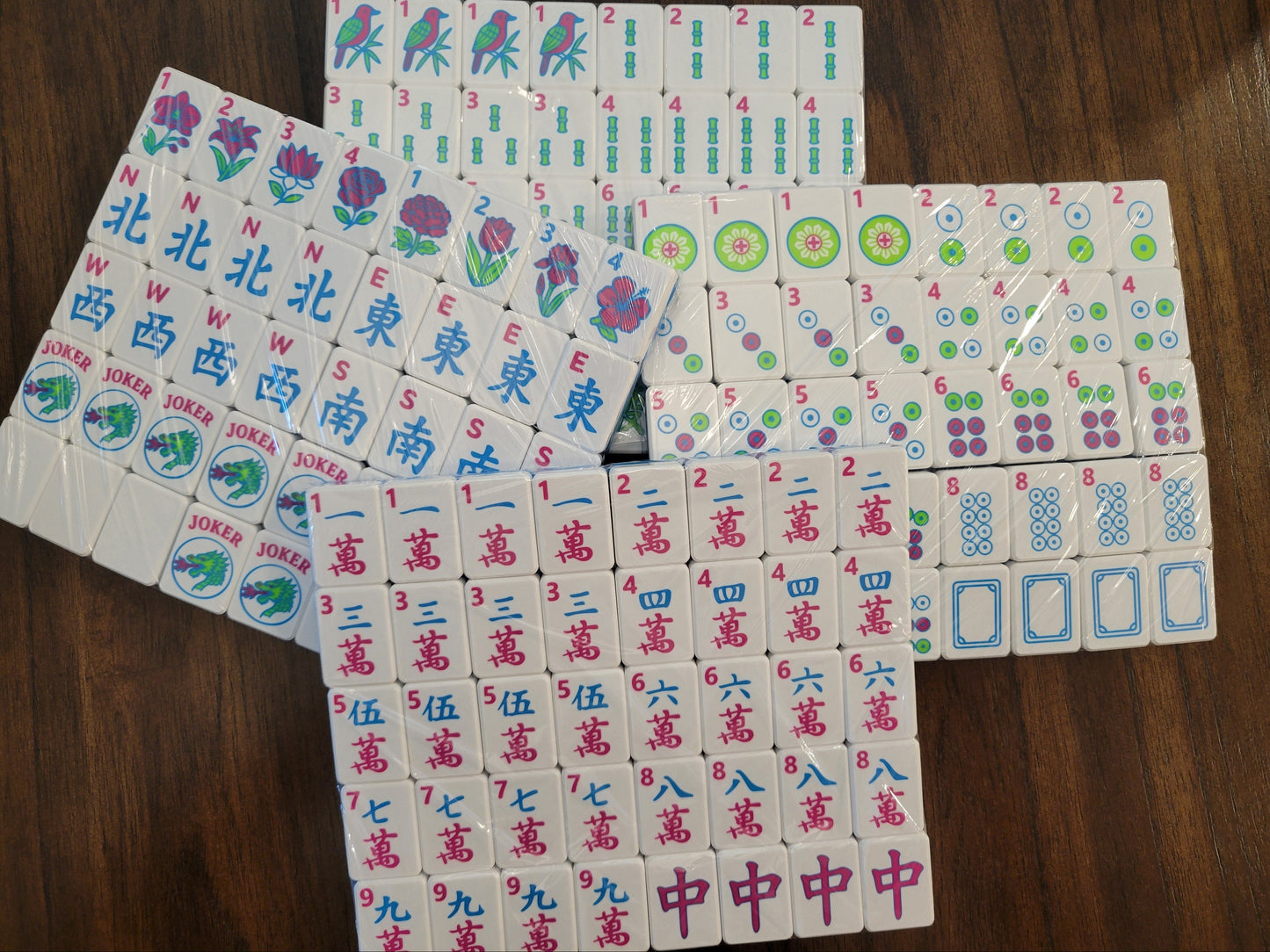 3d printed mah jongg tiles magenta lime cyan high resolution multicolor smooth face floating lightweight