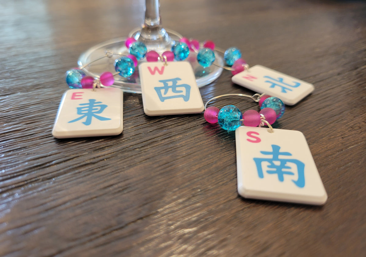 Mah Jongg Tile Wine Charms - Winds