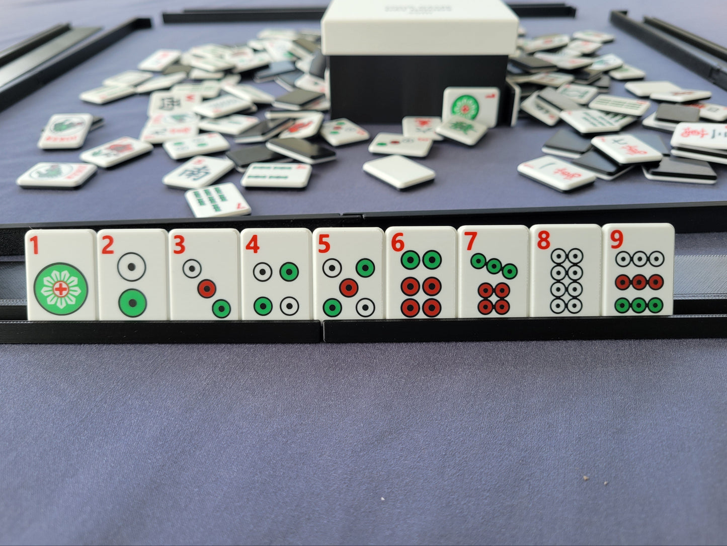 Harmony Compact Mah Jongg Travel Tiles Red-Green-Black
