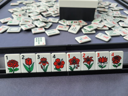 Harmony Compact Mah Jongg Travel Tiles Red-Green-Black
