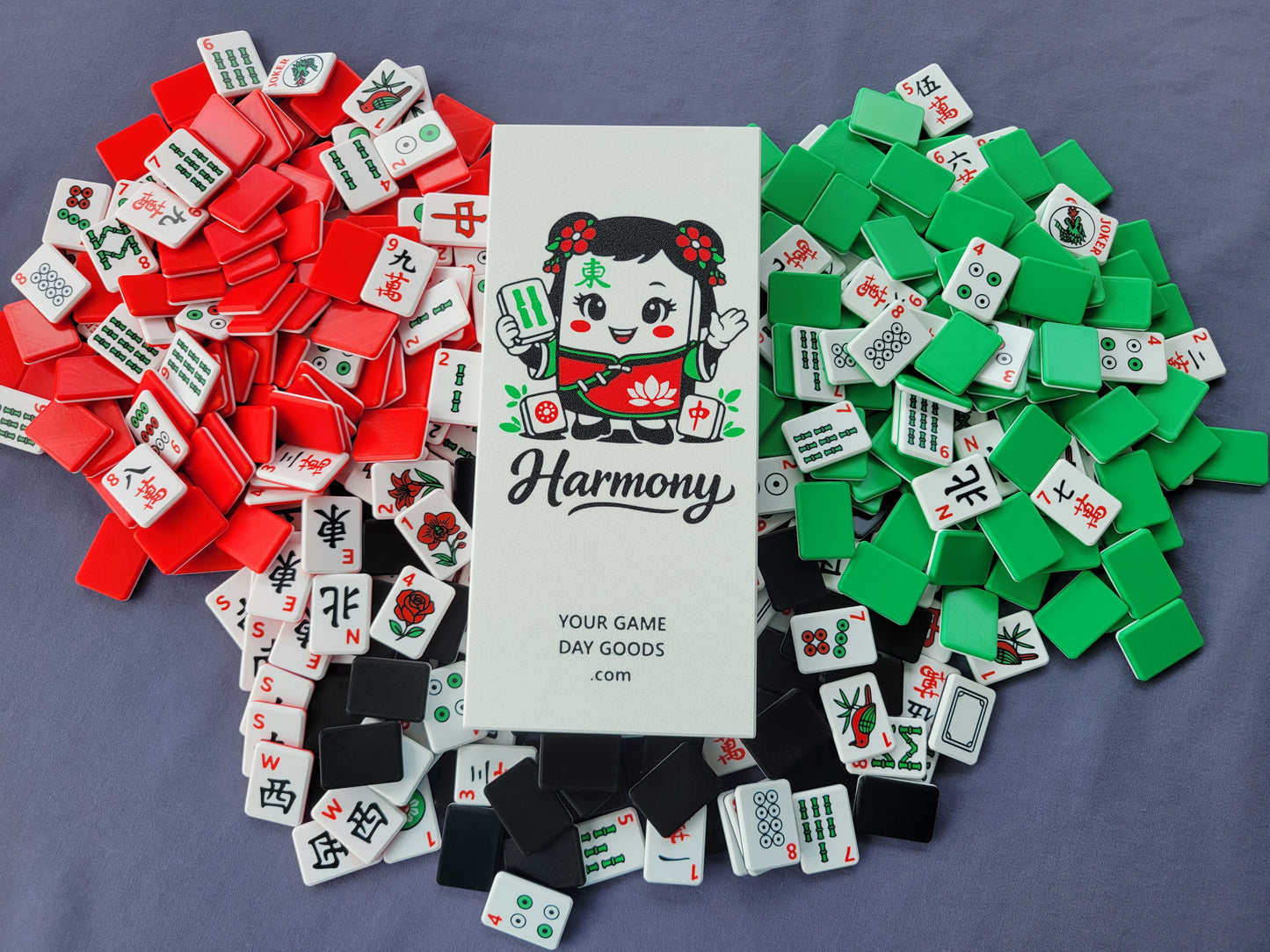 Harmony Compact Mah Jongg Travel Set Red-Green-Black