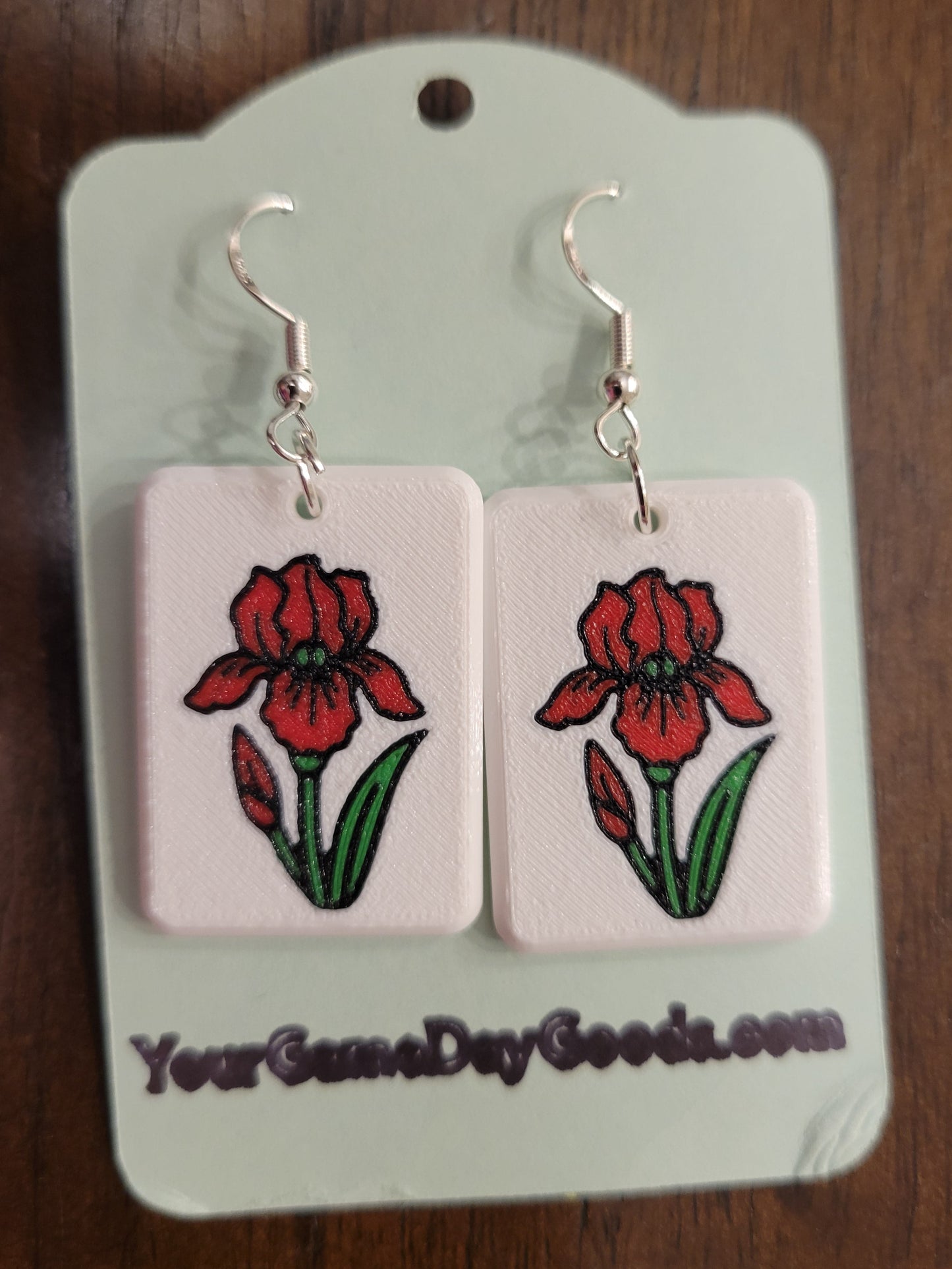 Mah Jongg Tile Earrings - Iris