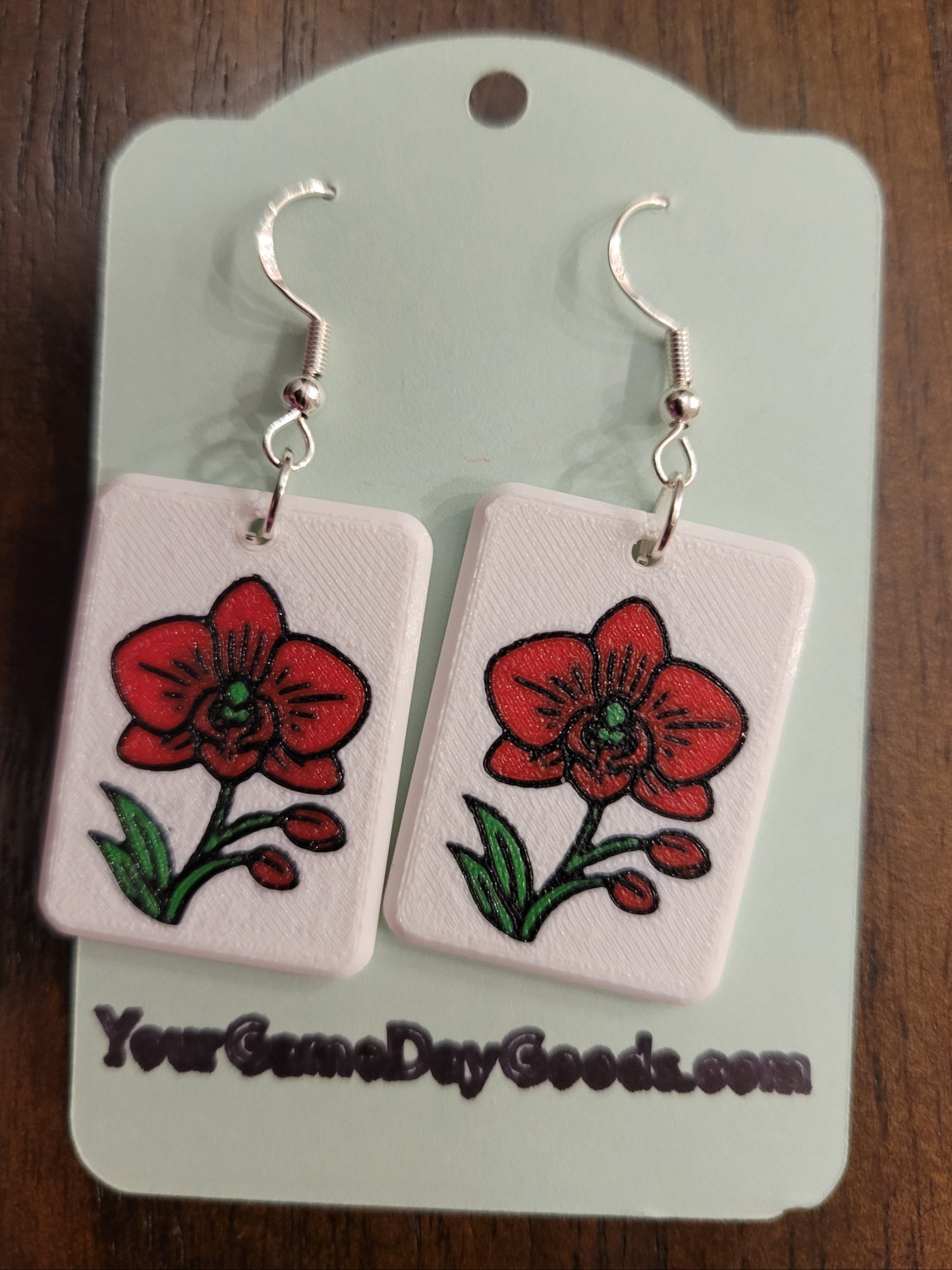 Mah Jongg Tile Earrings - Orchid