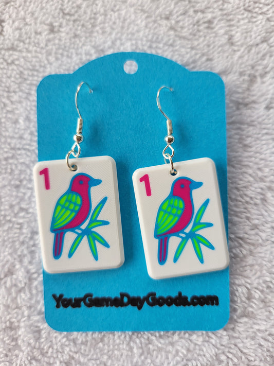 Mah Jongg Tile Earrings - One Bam