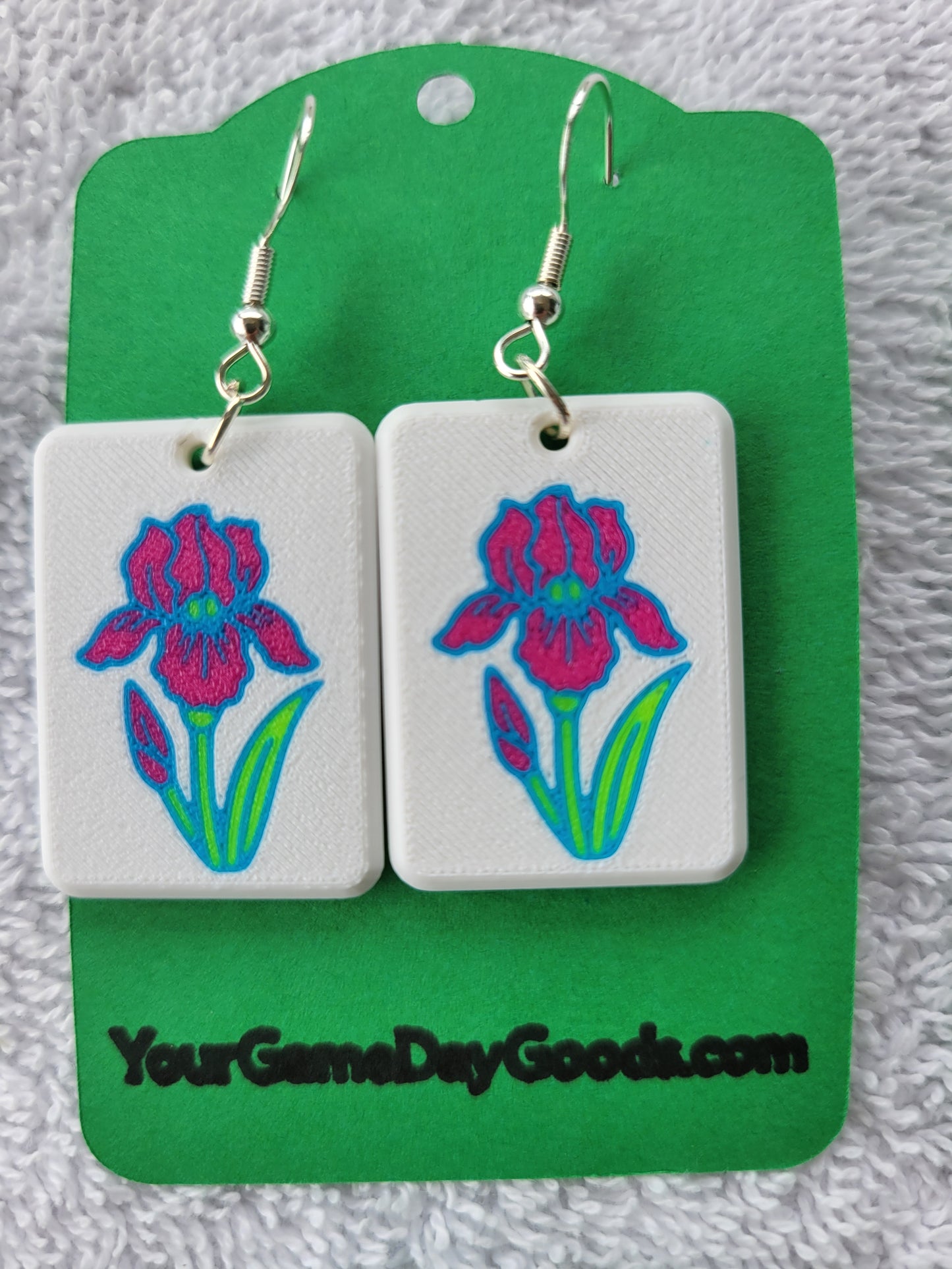 Mah Jongg Tile Earrings - Iris