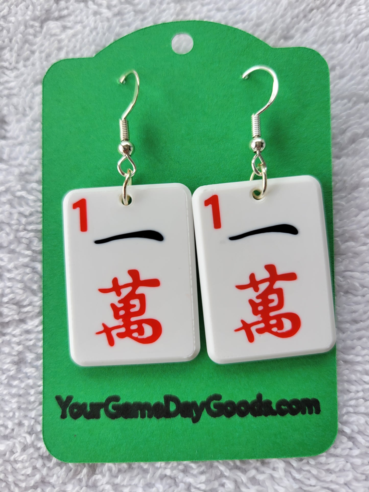 Mah Jongg Tile Earrings - One Crak