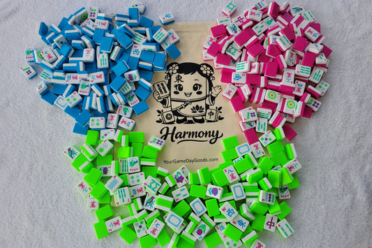 Harmony Full Size Mah Jongg Travel Tiles Magenta-Lime-Cyan