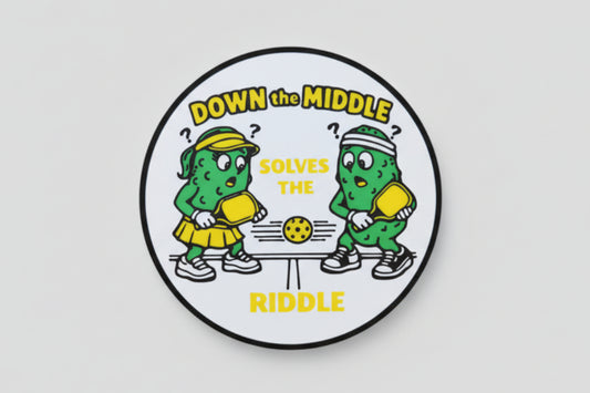 Down the Middle Solves the Riddle Drink Coaster