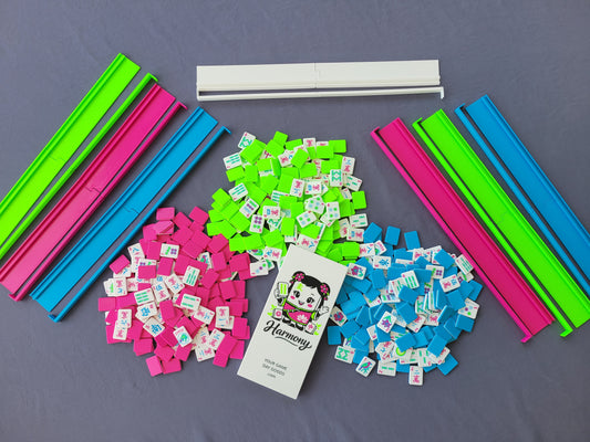 Harmony Compact Mah Jongg Travel Tiles Magenta-Lime-Cyan