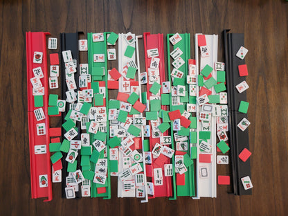 Harmony Compact Mah Jongg Travel Tiles Red-Green-Black