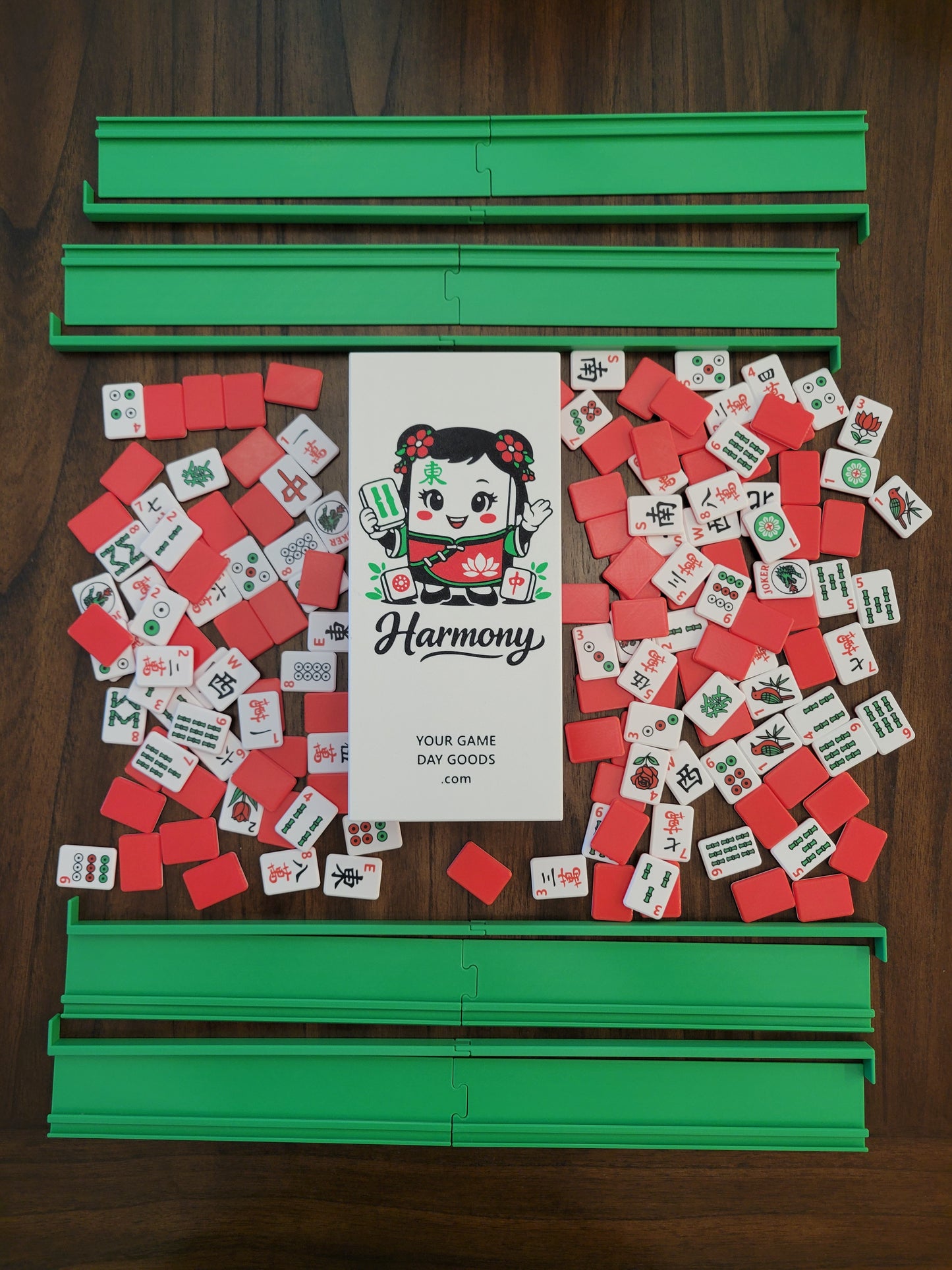 Harmony Compact Mah Jongg Travel Set Red-Green-Black