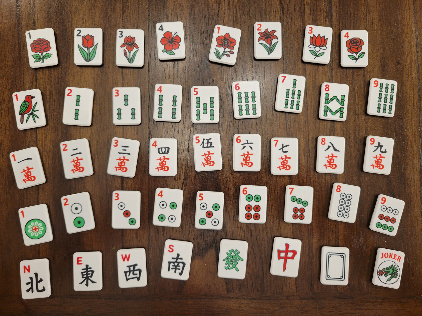 Harmony Compact Mah Jongg Travel Tiles Red-Green-Black