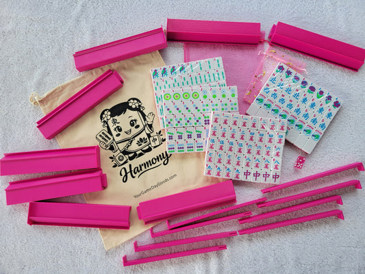 Harmony Full Size Mah Jongg Travel Set Magenta-Lime-Cyan