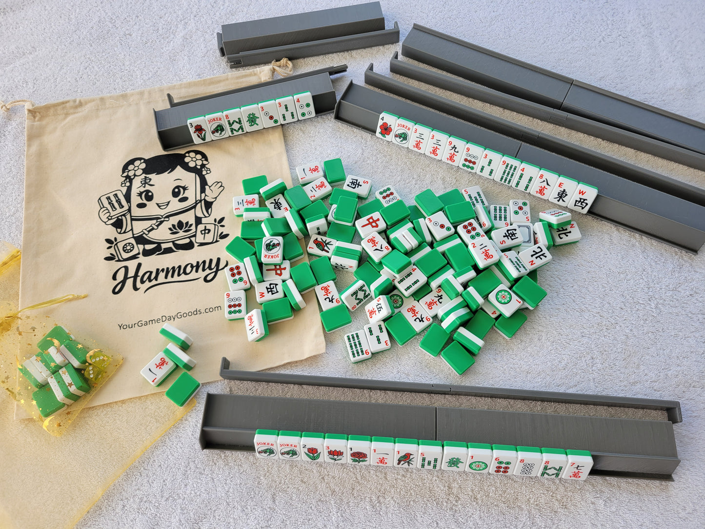 Harmony Full Size Mah Jongg Travel Set Red-Green-Black