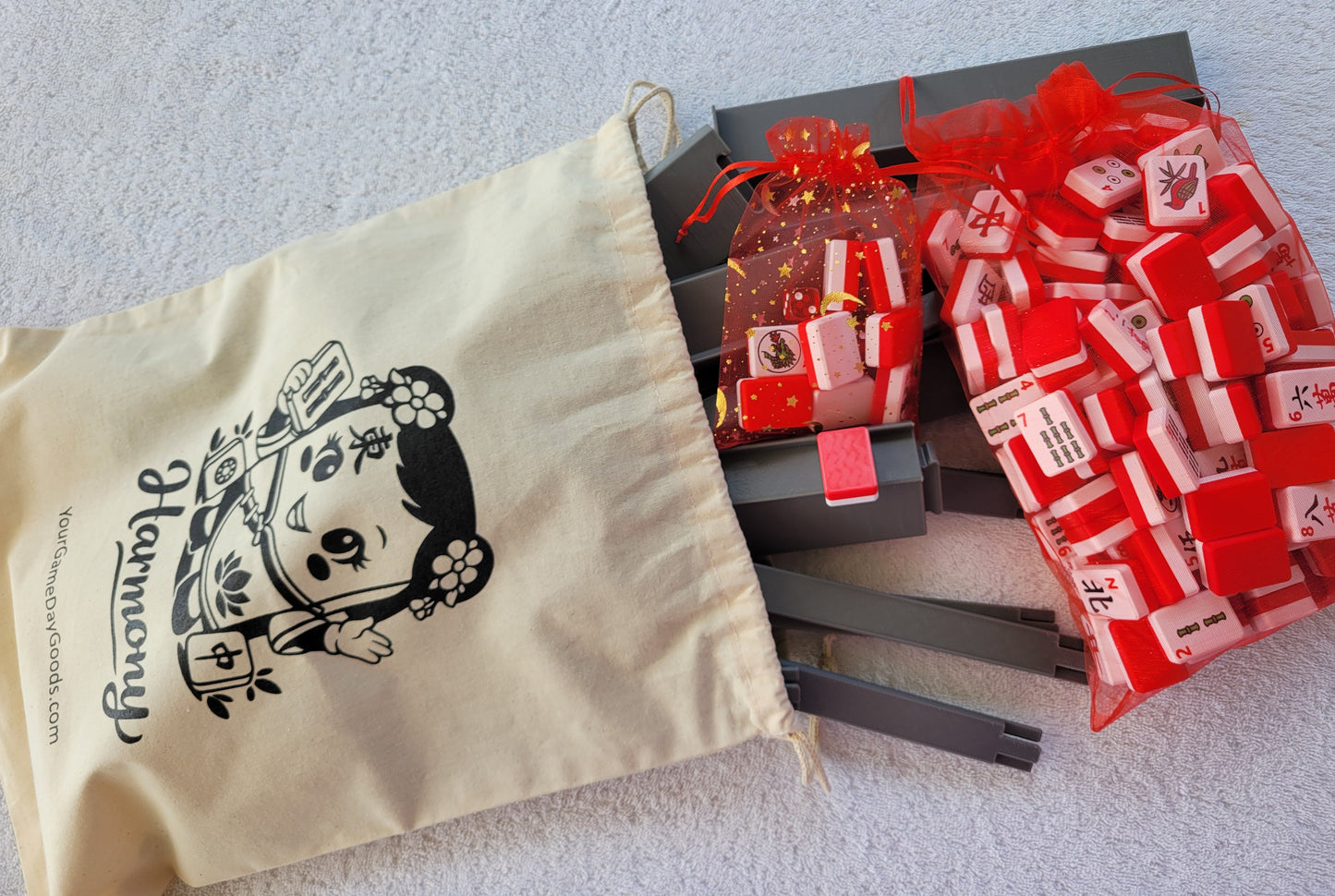 Harmony Full Size Mah Jongg Travel Set Red-Green-Black