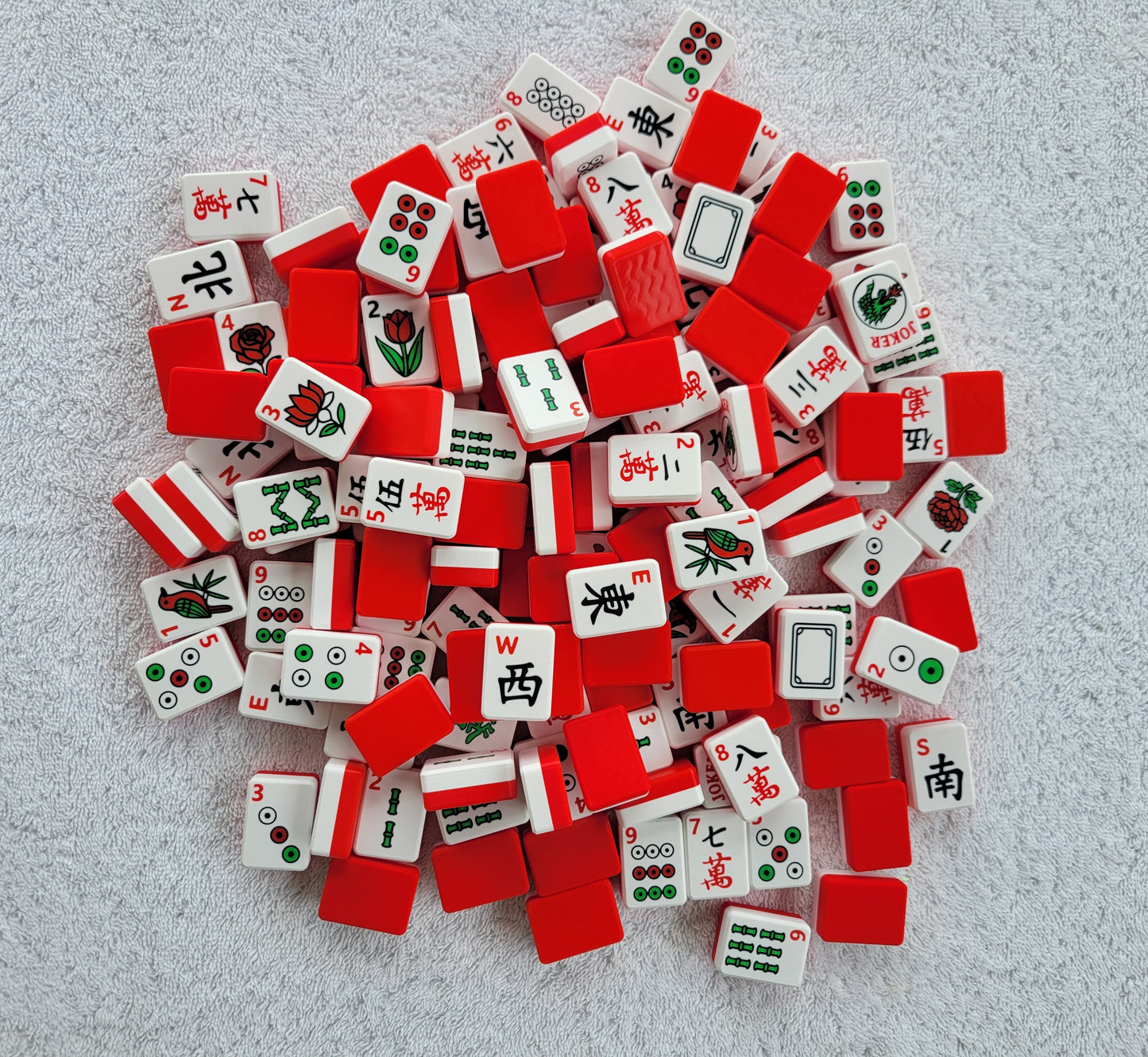 Harmony Full Size Mah Jongg Travel Tiles Red-Green-Black