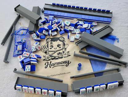 Harmony 3D Printed Full Size Mah Jongg Travel Set - Electric Blue