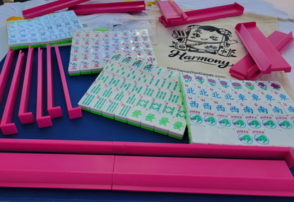 NEW! Harmony 3D Printed Full Size Mah Jongg Travel Set - Thin Racks - Lime Tiles