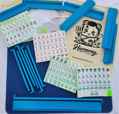 NEW! Harmony 3D Printed Full Size Mah Jongg Travel Set - Thin Racks - Lime Tiles