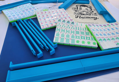 NEW! Harmony 3D Printed Full Size Mah Jongg Travel Set - Thin Racks - Lime Tiles