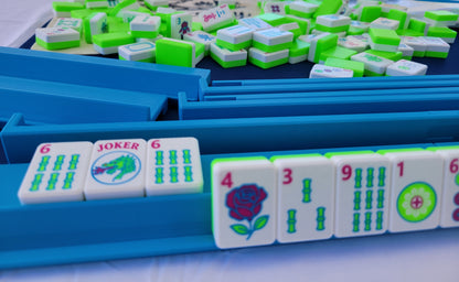 NEW! Harmony 3D Printed Full Size Mah Jongg Travel Set - Thin Racks - Lime Tiles