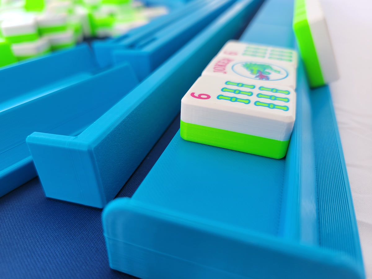 NEW! Harmony 3D Printed Full Size Mah Jongg Travel Set - Thin Racks - Lime Tiles