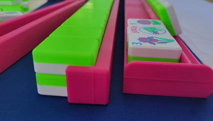 NEW! Harmony 3D Printed Full Size Mah Jongg Travel Set - Thin Racks - Lime Tiles