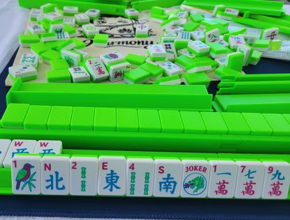 NEW! Harmony 3D Printed Full Size Mah Jongg Travel Set - Thin Racks - Lime Tiles