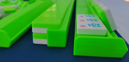NEW! Harmony 3D Printed Full Size Mah Jongg Travel Set - Thin Racks - Lime Tiles