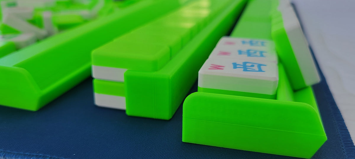 NEW! Harmony 3D Printed Full Size Mah Jongg Travel Set - Thin Racks - Lime Tiles