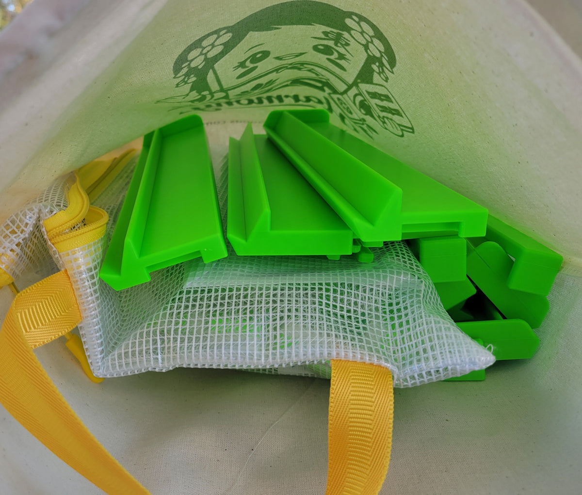 NEW! Harmony 3D Printed Full Size Mah Jongg Travel Set - Thin Racks - Lime Tiles