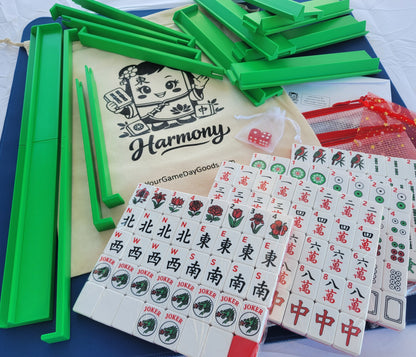 NEW! Harmony 3D Printed Full Size Mah Jongg Travel Set - Thin Racks - Red Tiles