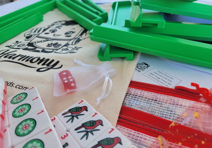 NEW! Harmony 3D Printed Full Size Mah Jongg Travel Set - Thin Racks - Red Tiles