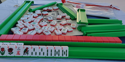 NEW! Harmony 3D Printed Full Size Mah Jongg Travel Set - Thin Racks - Red Tiles