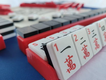 NEW! Harmony 3D Printed Full Size Mah Jongg Travel Set - Thin Racks - Black Tiles