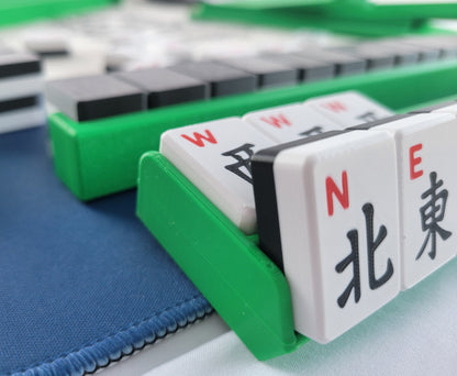 NEW! Harmony 3D Printed Full Size Mah Jongg Travel Set - Thin Racks - Black Tiles