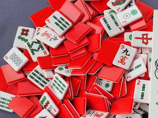 3d printed mah jongg tiles Red green black high resolution multicolor smooth face floating lightweight  with racks and pushers portable custom box harmony