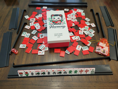 3d printed mah jongg tiles Red green black high resolution multicolor smooth face floating lightweight  with racks and pushers portable custom box harmony