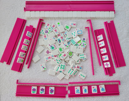 3d printed mah jongg tiles magenta lime cyan high resolution multicolor smooth face floating lightweight  with racks and pushers