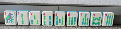 3d printed mah jongg tiles Red green black magenta lime cyan neon green high resolution multicolor smooth face floating lightweight  with racks and pushers portable custom bag  harmony