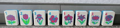 3d printed mah jongg tiles Red green black magenta lime cyan neon green high resolution multicolor smooth face floating lightweight  with racks and pushers portable custom bag  harmony