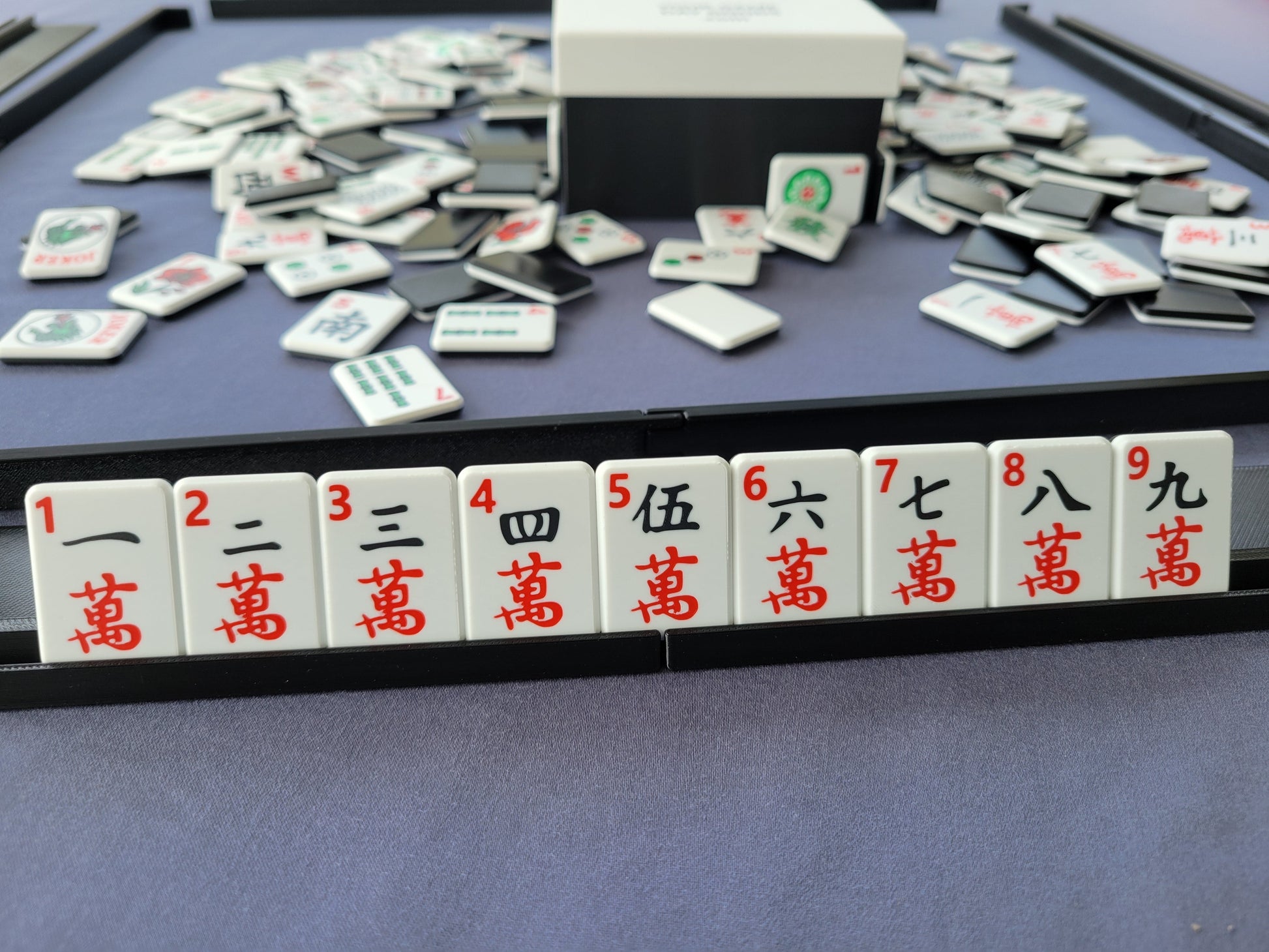 3d printed mah jongg tiles red green black high resolution multicolor smooth face floating lightweight
