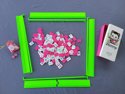 3d printed mah jongg tiles magenta lime cyan high resolution multicolor smooth face floating lightweight