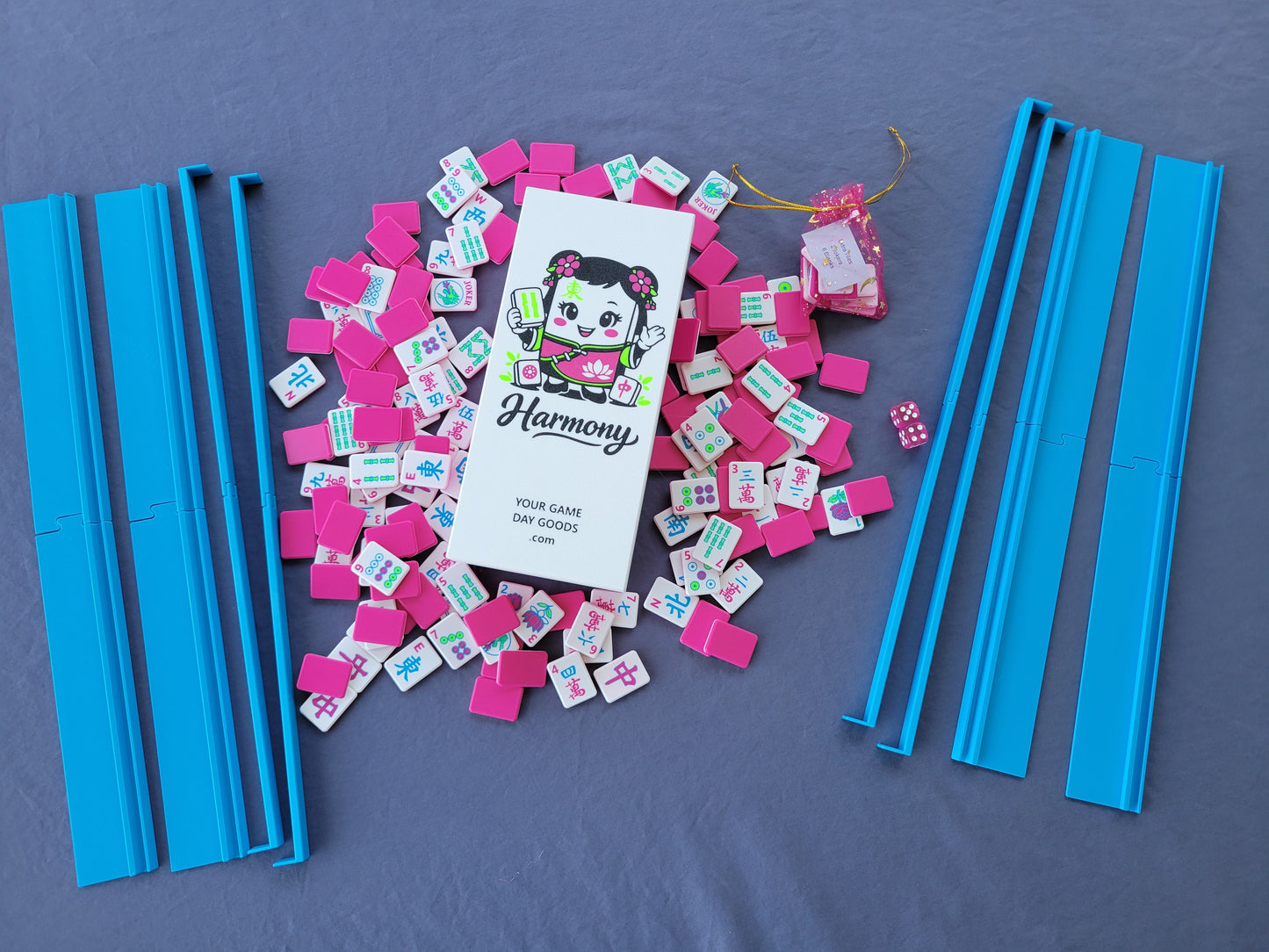 3d printed mah jongg tiles magenta lime cyan high resolution multicolor smooth face floating lightweight