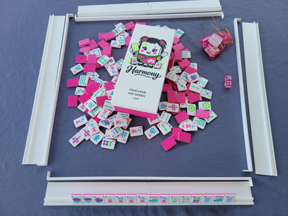 3d printed mah jongg tiles magenta lime cyan high resolution multicolor smooth face floating lightweight