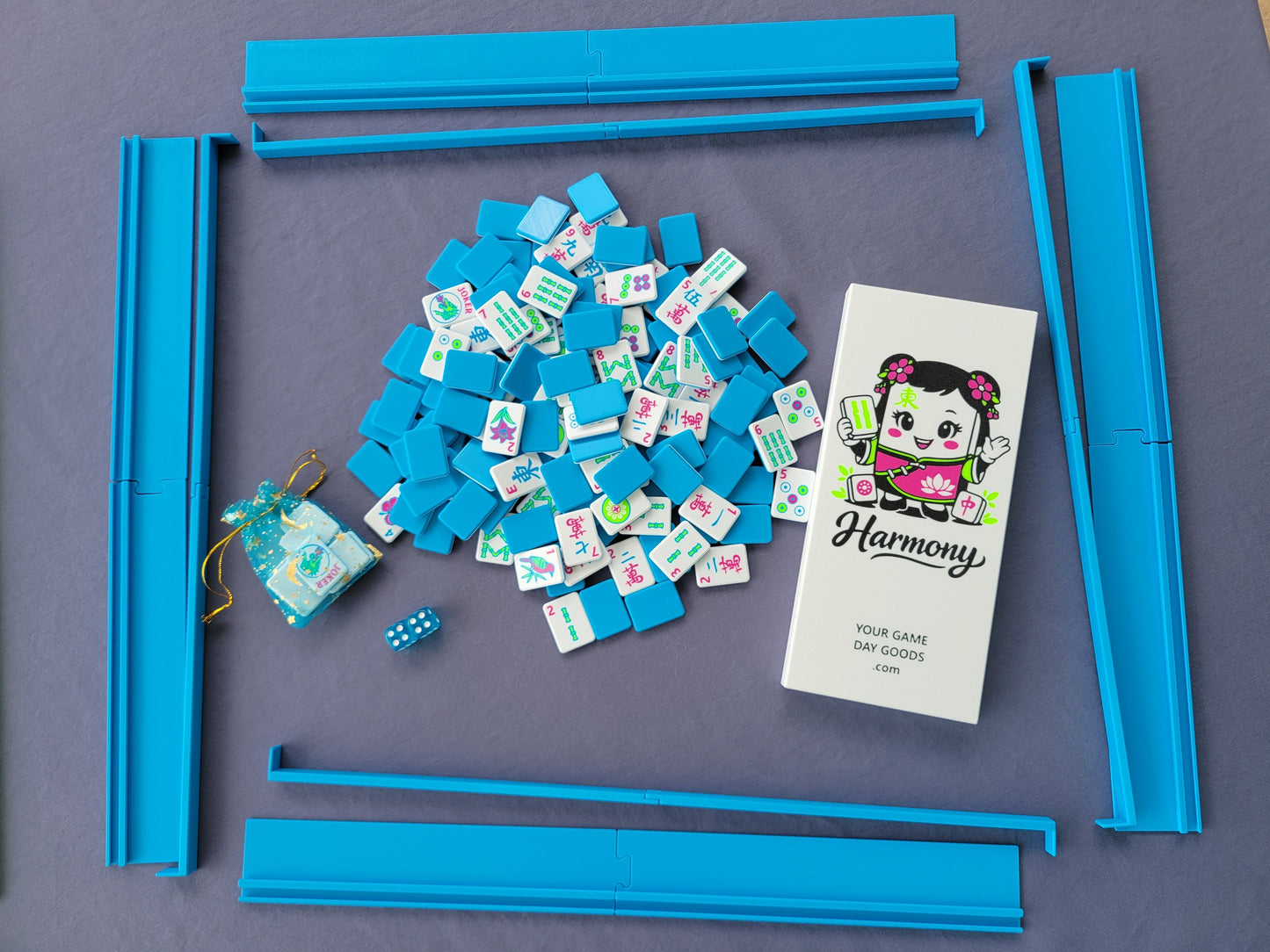 3d printed mah jongg tiles magenta lime cyan high resolution multicolor smooth face floating lightweight