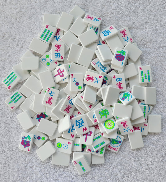 3d printed mah jongg tiles red green black high resolution multicolor smooth face floating lightweight